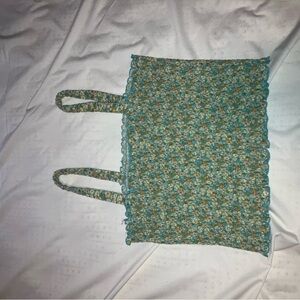 Floral Knit Tank Top crop top, very stretchy